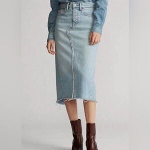 Polo RALPH LAUREN Size 26 Stone Wash Denim Phinley Pencil SKIRT